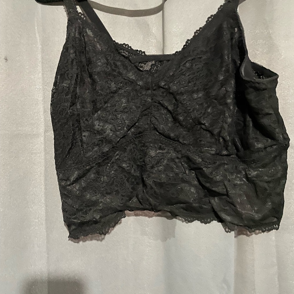 Torrid black lace bandeau long line bralette